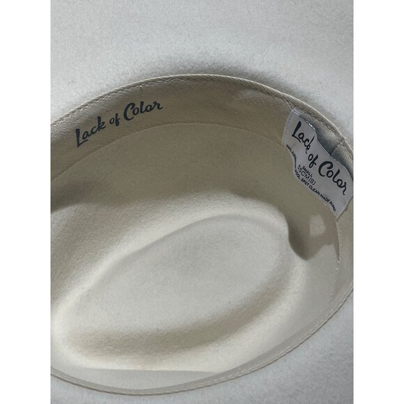 Lack of Color Melodic Fedora Hat in Ivory Small 55 cm New Beach western - Picture 6 of 15